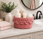Floral Edge Crochet Basket