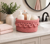 Floral Edge Crochet Basket