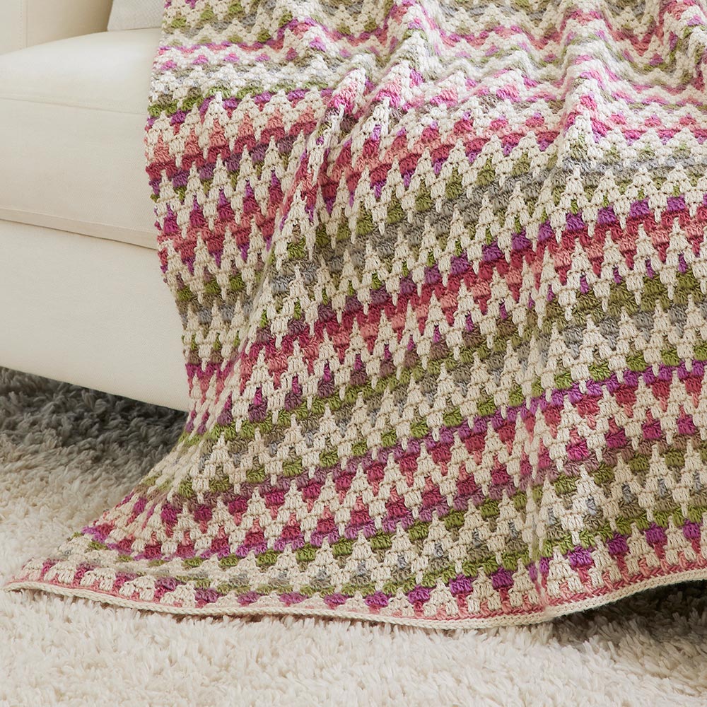 Mosaic Waves Afghan Pattern – Mary Maxim
