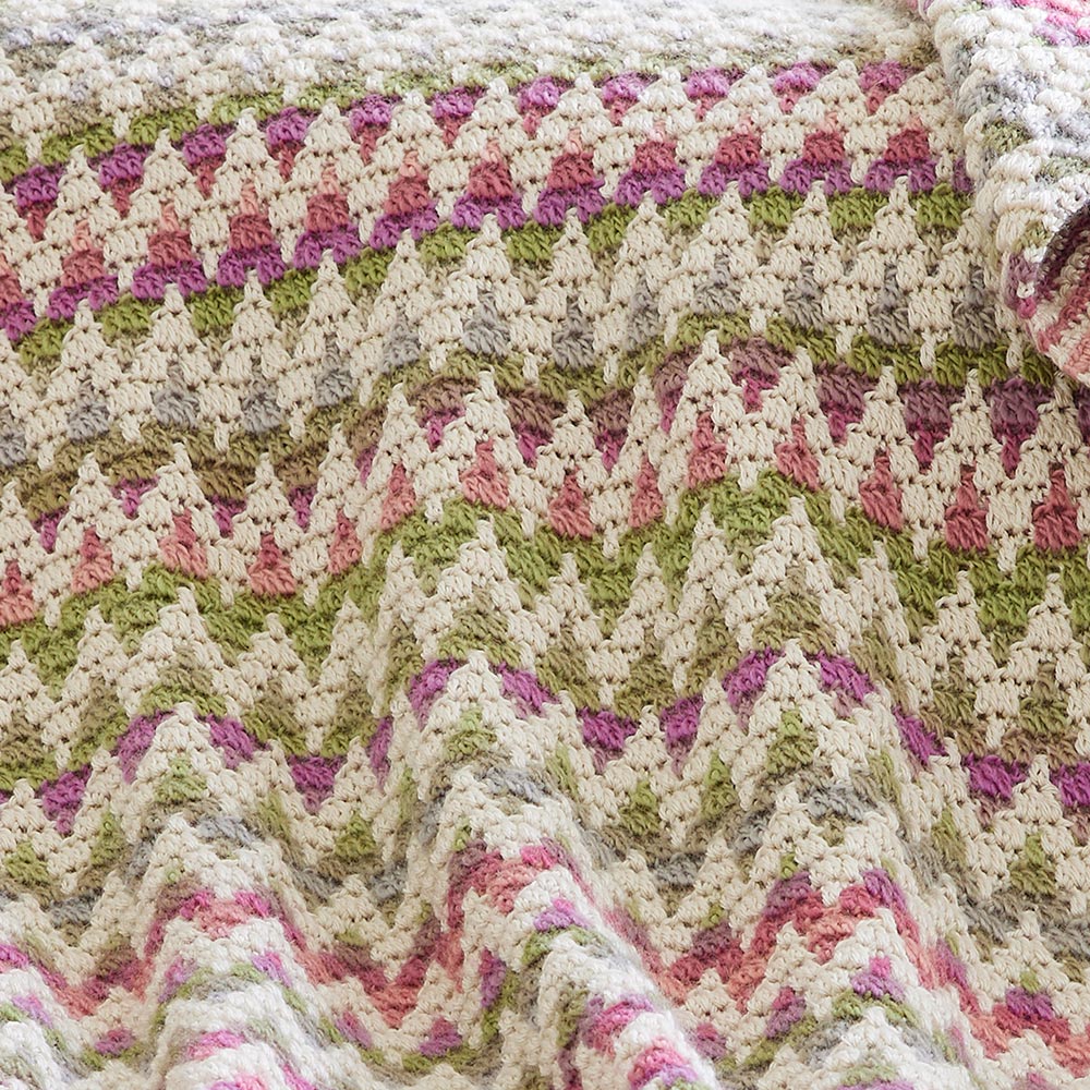 Mosaic Waves Afghan Pattern – Mary Maxim