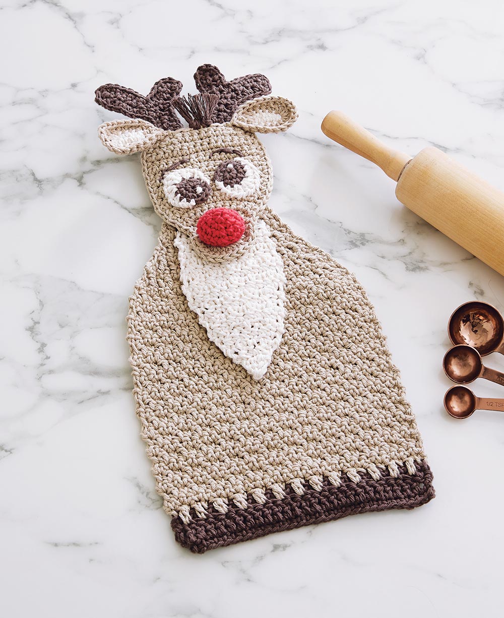 Reindeer Crochet Towel