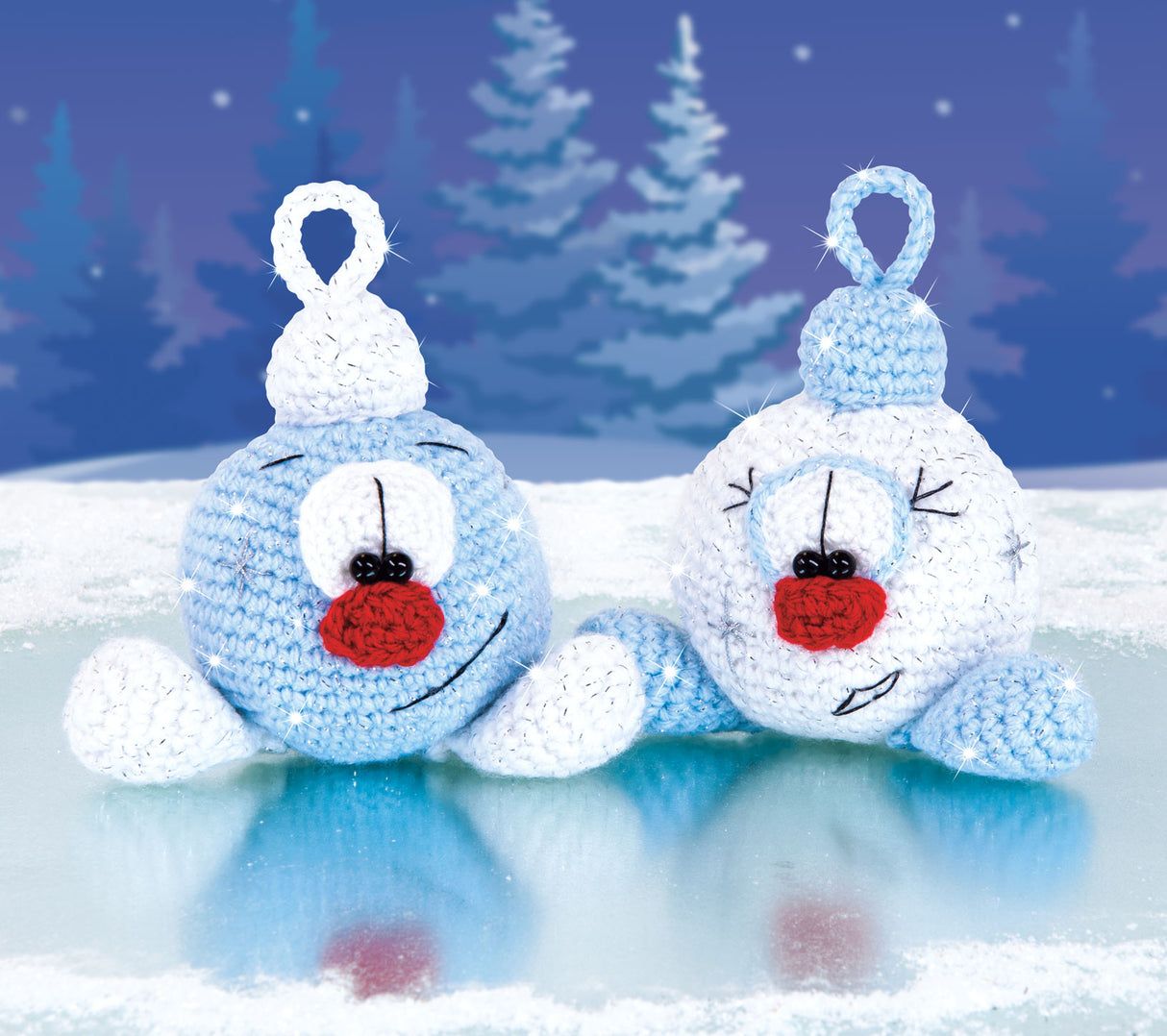 What a Pair Sparkle Crochet Ornaments
