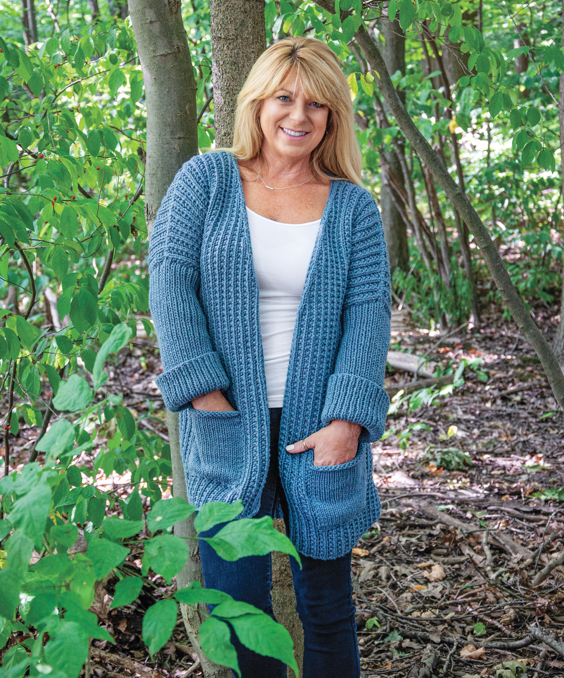 Casual Ribs Cardigan – Mary Maxim
