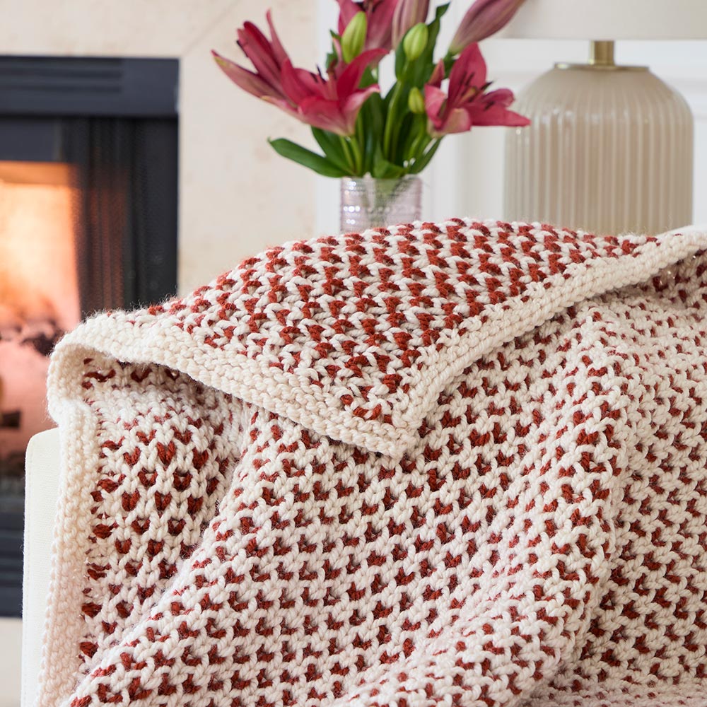 Reversible Dotted Blanket – Mary Maxim
