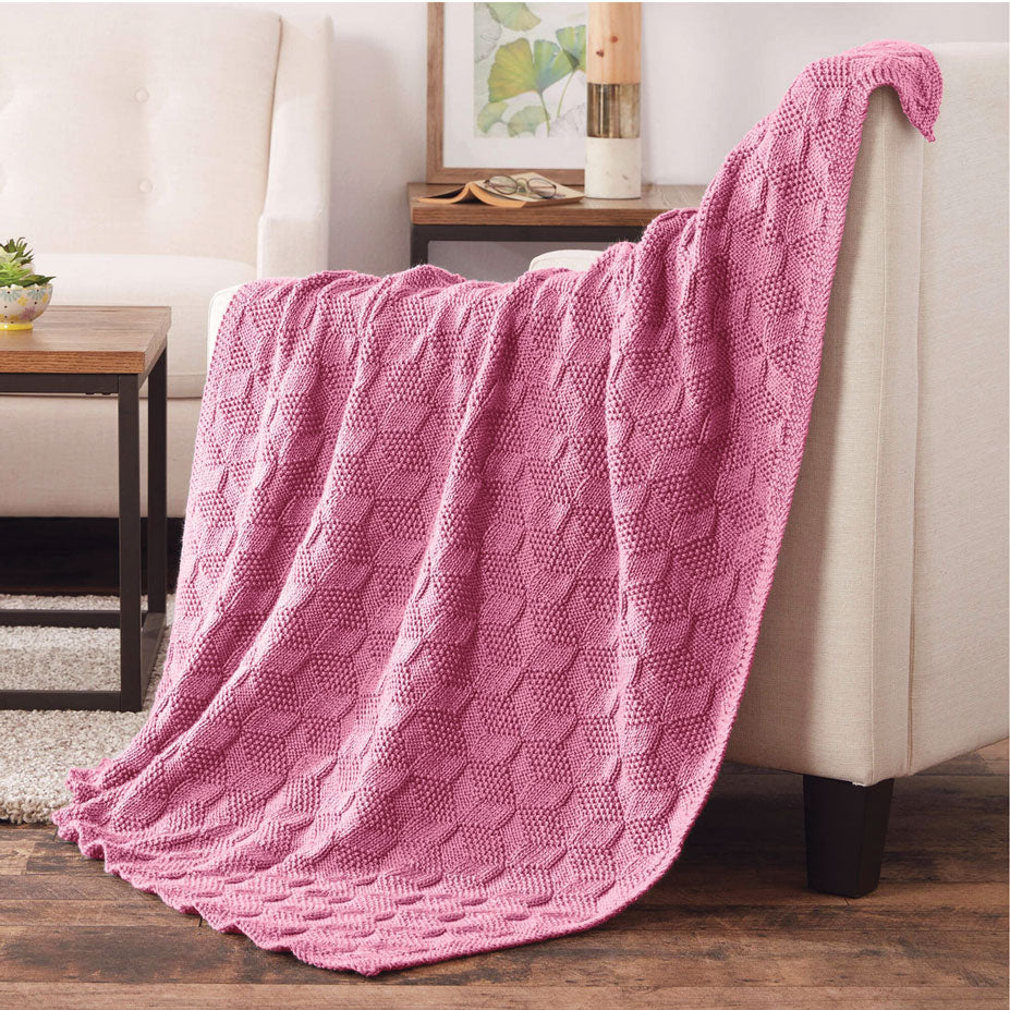 Stacked Textures Knit Blanket