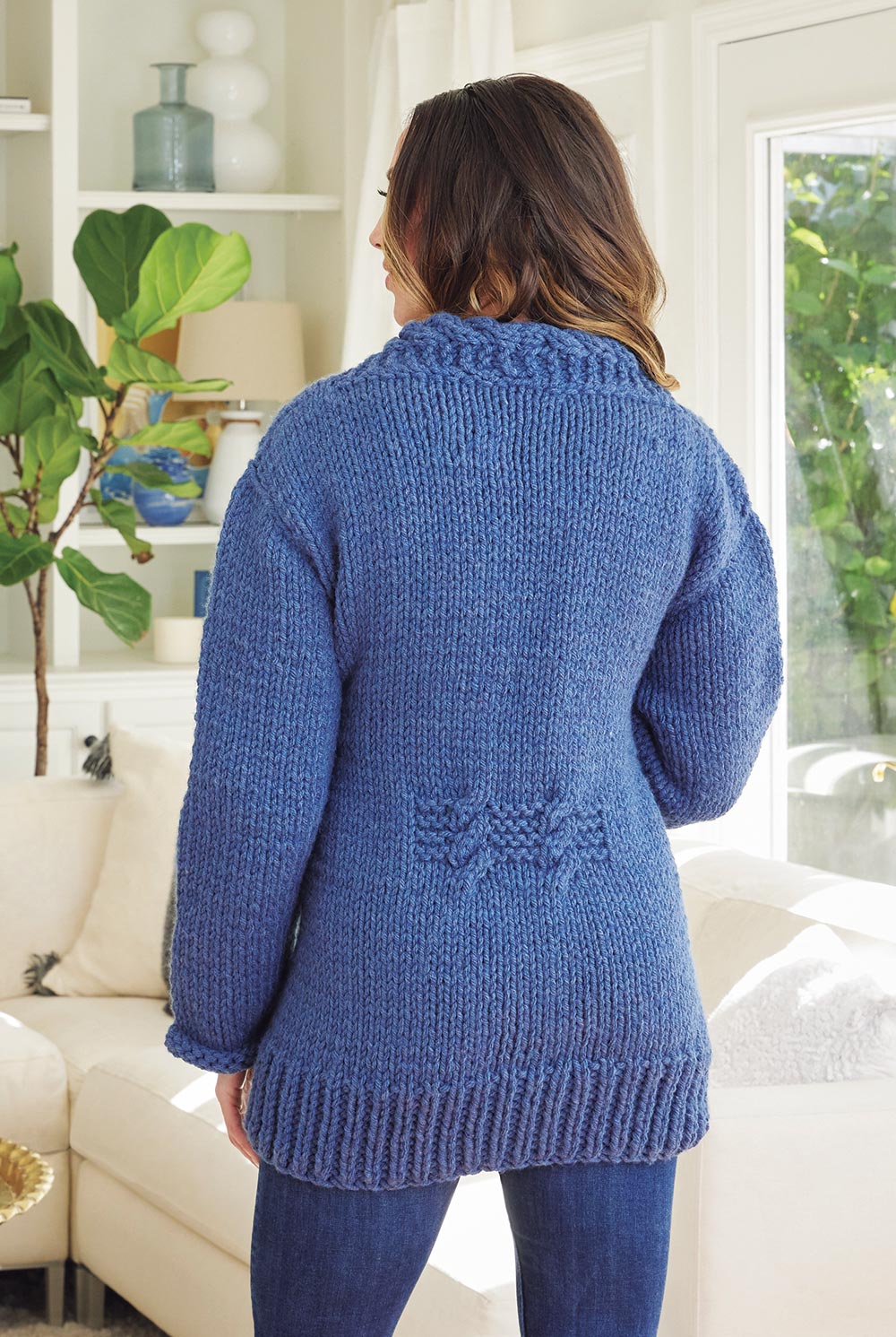 Cabled Trim Jacket Pattern – Mary Maxim