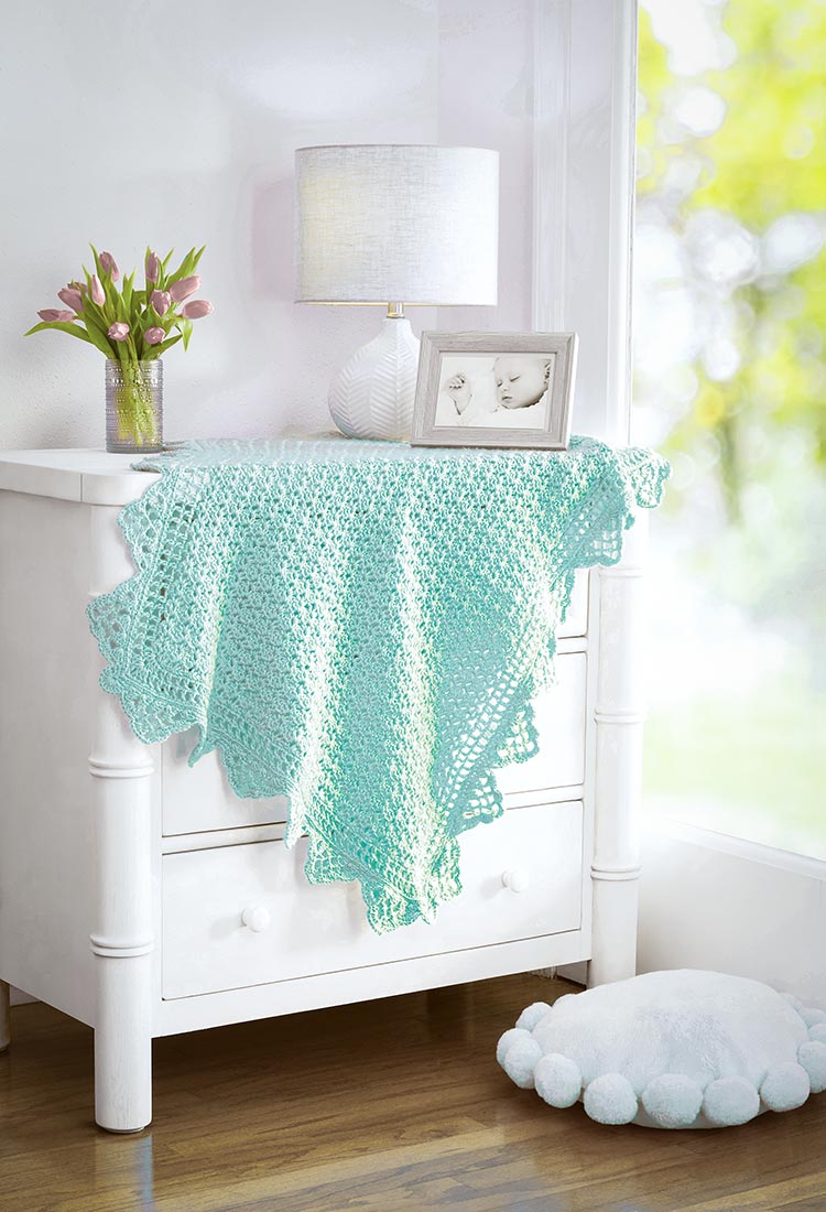 Crocheted Lacy Bordered Baby Blanket Pattern