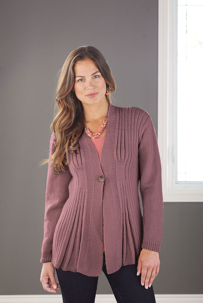Pleated Ribs Cardigan Pattern – Mary Maxim