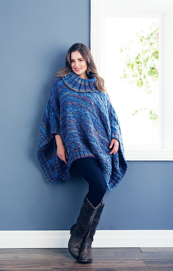 Textured Diamonds Poncho Pattern