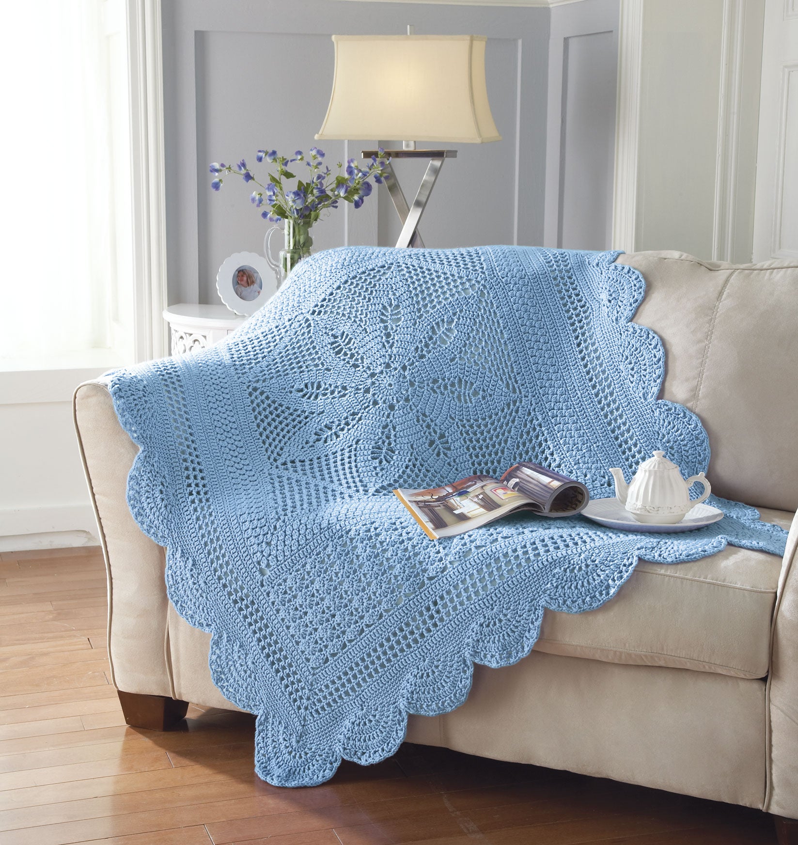 ♡ブルマリン　コットン100%アンサンブル Annie's Lace Afghan – Mary Maxim