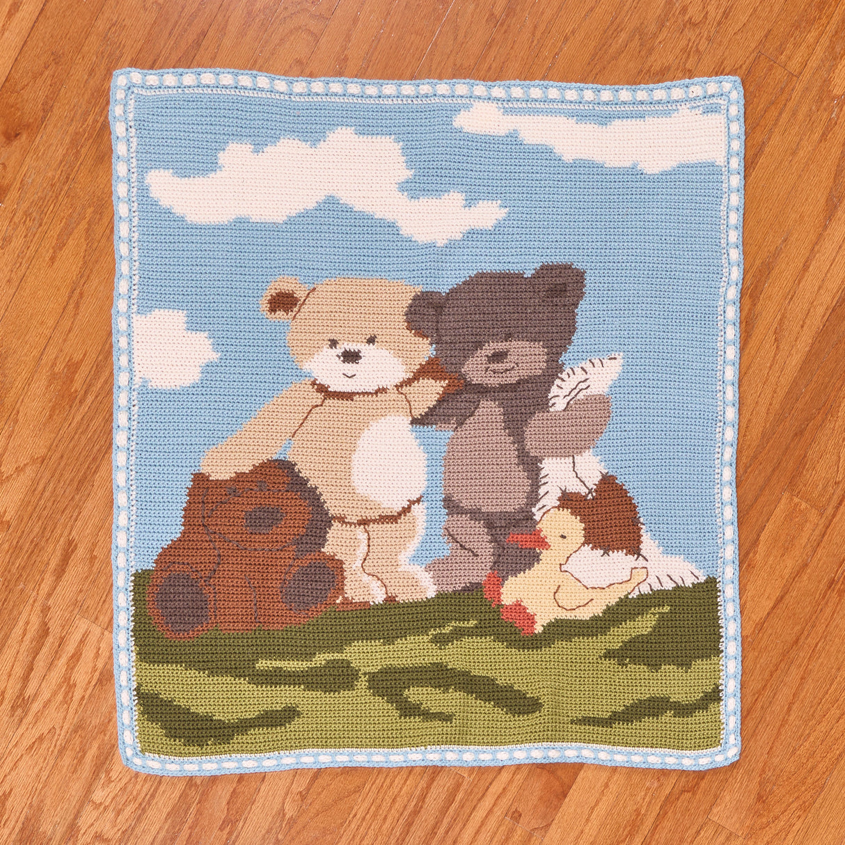 Bear Buddies Crochet Baby Blanket