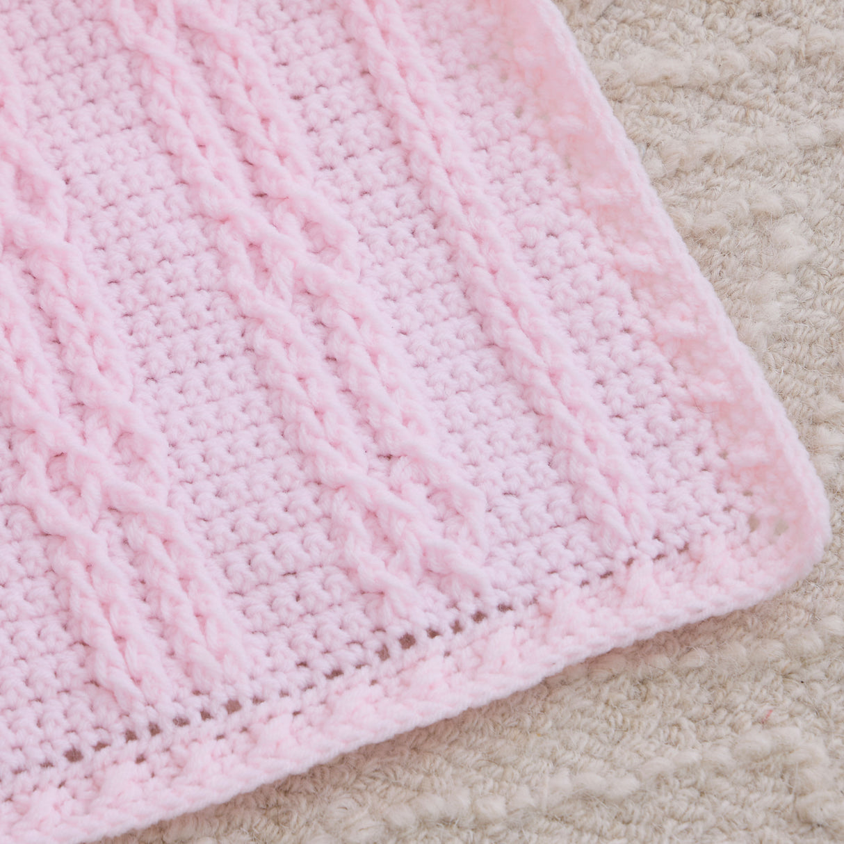 Cabled Hugs Crochet Baby Blanket