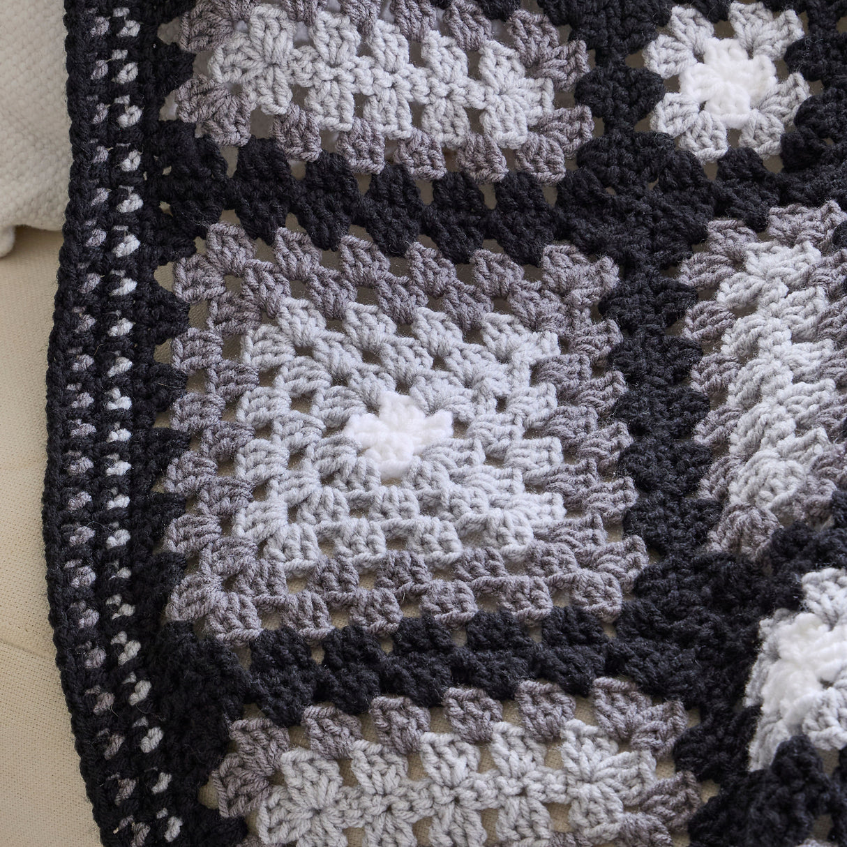 Black & Gray Geometric Afghan