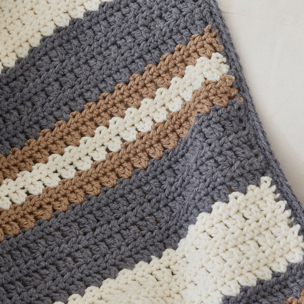 Chunky Stripes Crochet Blanket