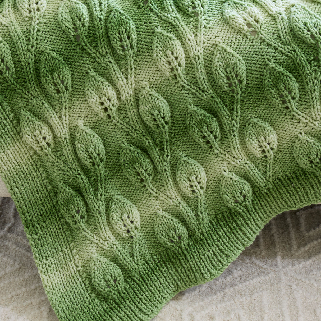 Climbing Vines Knit Afghan