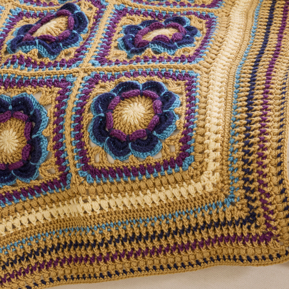 Flower Squares Crochet Blanket