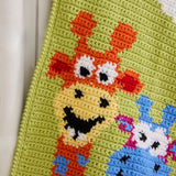 Playful Giraffes Crochet Baby Blanket