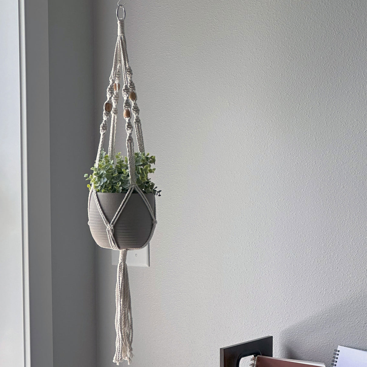 Staggered Spiral Medium Macrame Plant Hanger