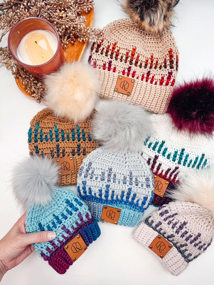 Mosaic Ridge Crochet Beanie Hat Kit | Mary Maxim