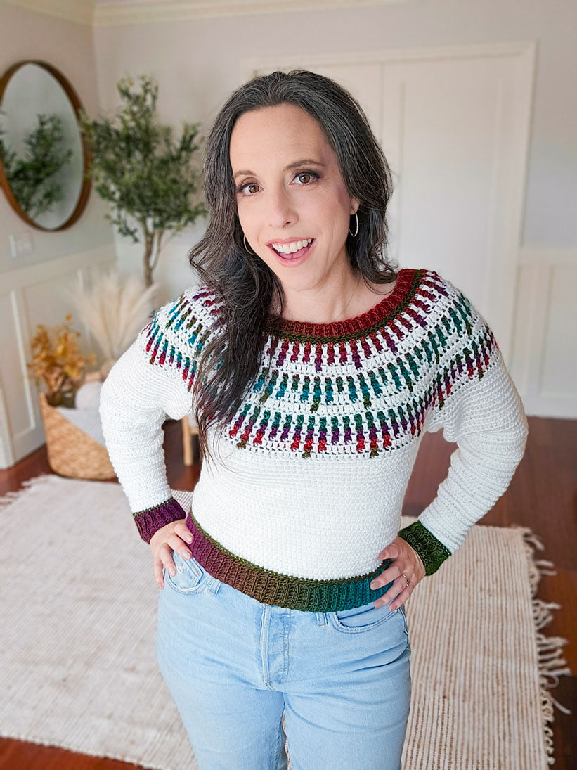 Mosaic Ridge Crochet Pullover – Mary Maxim