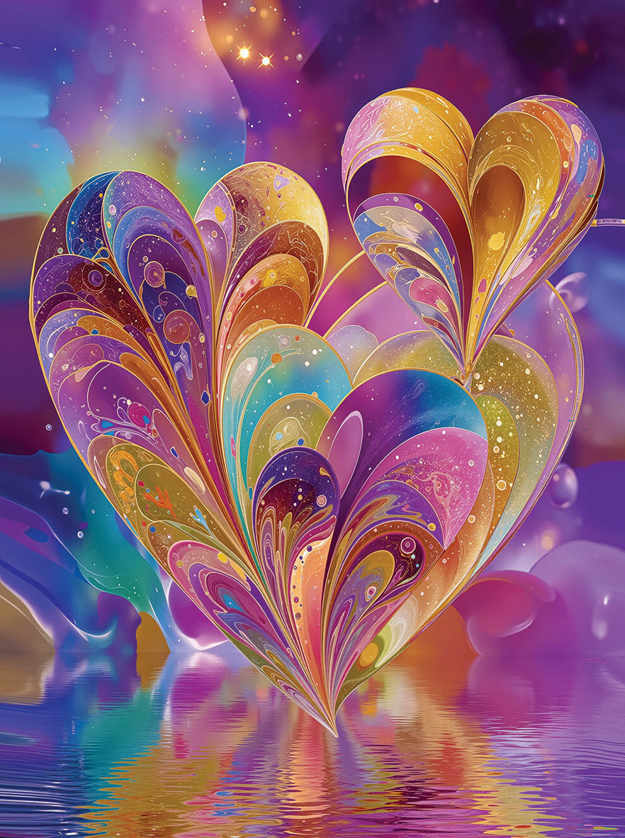 Valentine Hearts Reflection Jigsaw Puzzle