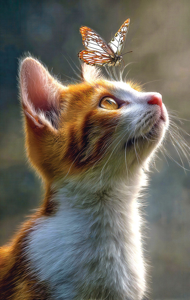Cute Cat and Butterfly Jigsaw Puzzle