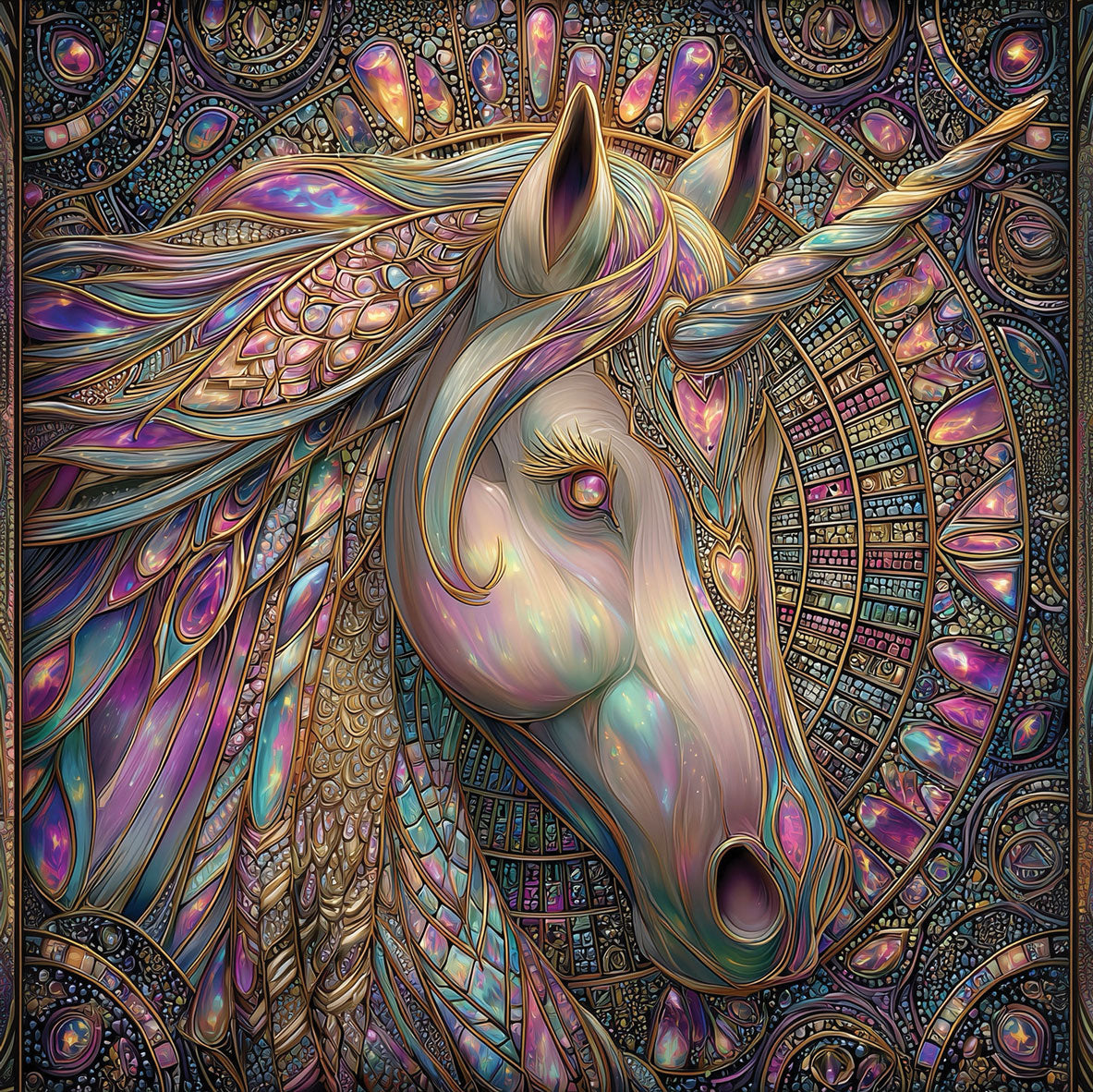 Ivory Unicorn Jigsaw Puzzle