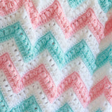 Pastel Peaks Crochet Baby Blanket