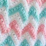 Pastel Peaks Crochet Baby Blanket