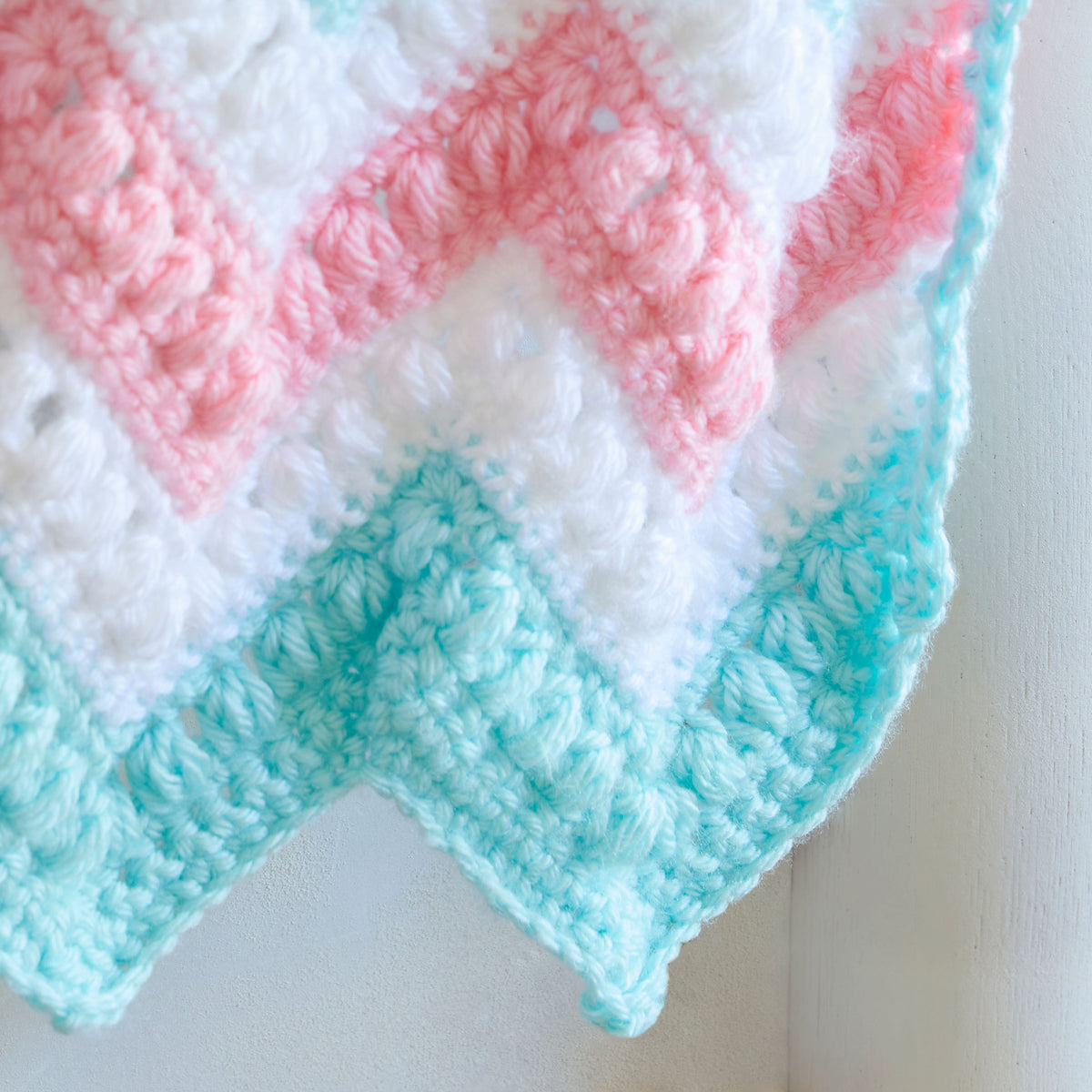 Pastel Peaks Crochet Baby Blanket