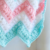 Pastel Peaks Crochet Baby Blanket