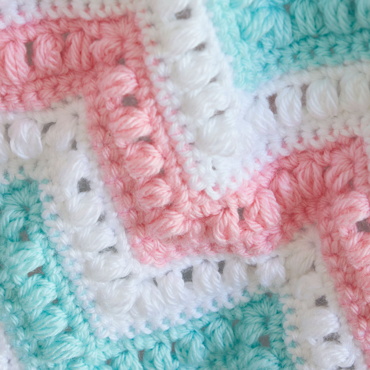 Pastel Peaks Crochet Baby Blanket