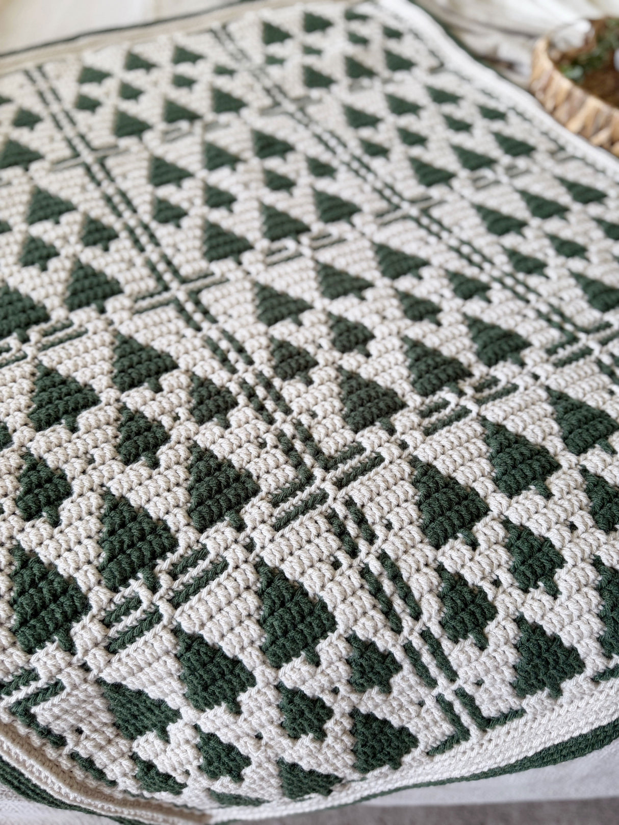 Twinkling Trees Crochet Blanket