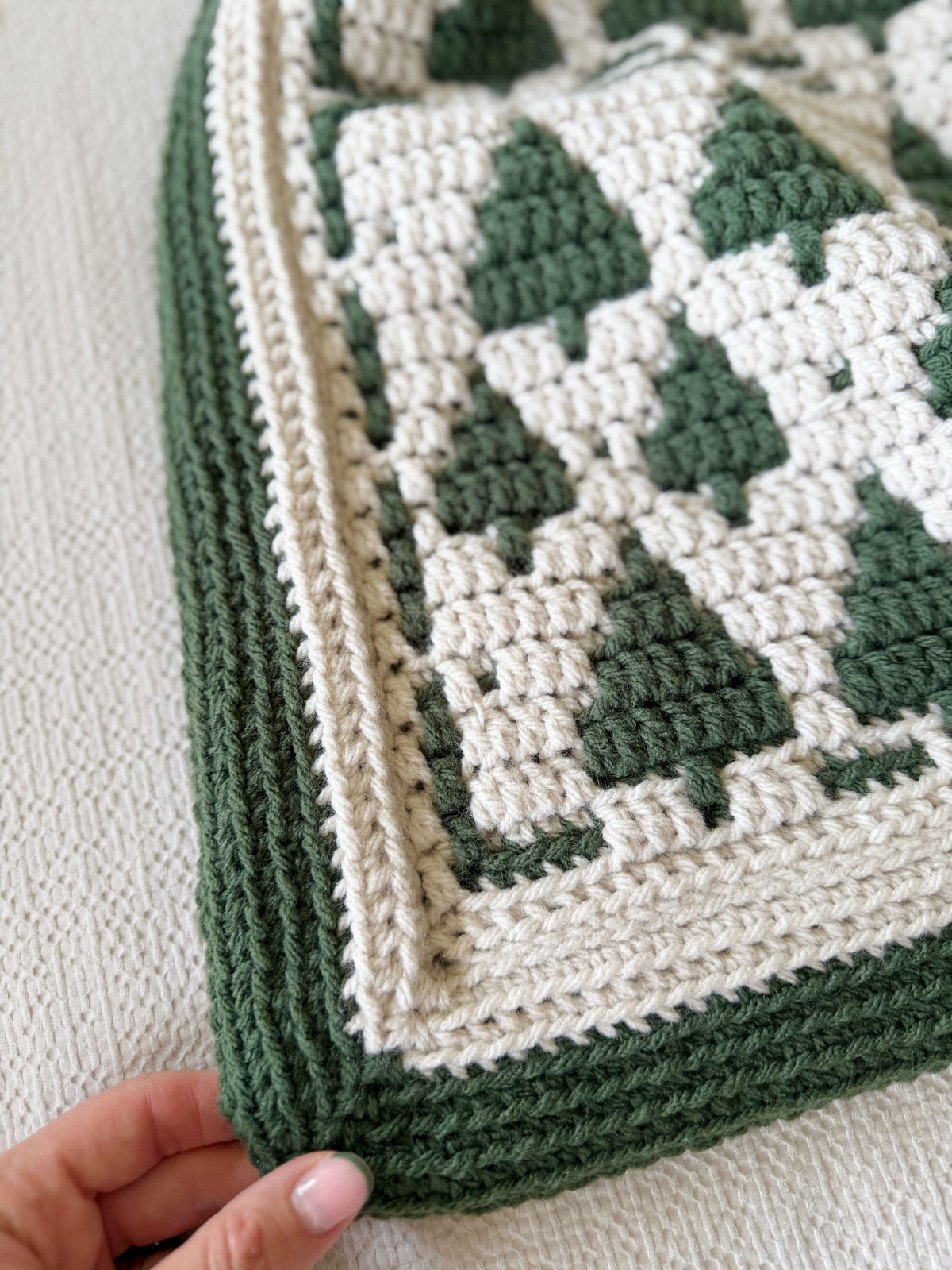 Twinkling Trees Crochet Blanket