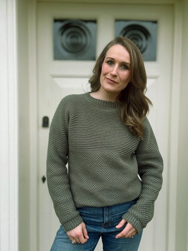 Herringbone Moss Stitch Sweater – Mary Maxim