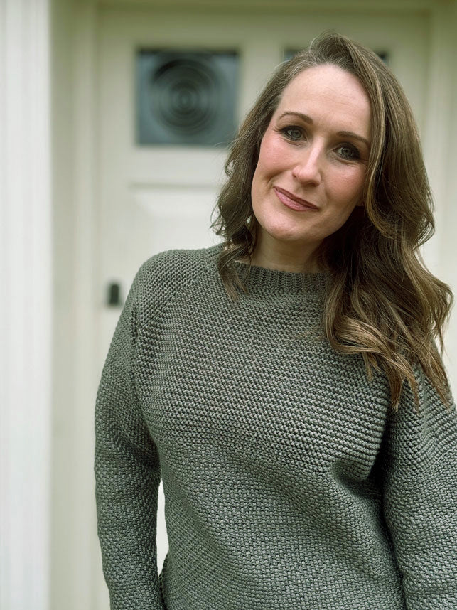 Herringbone Moss Stitch Sweater – Mary Maxim