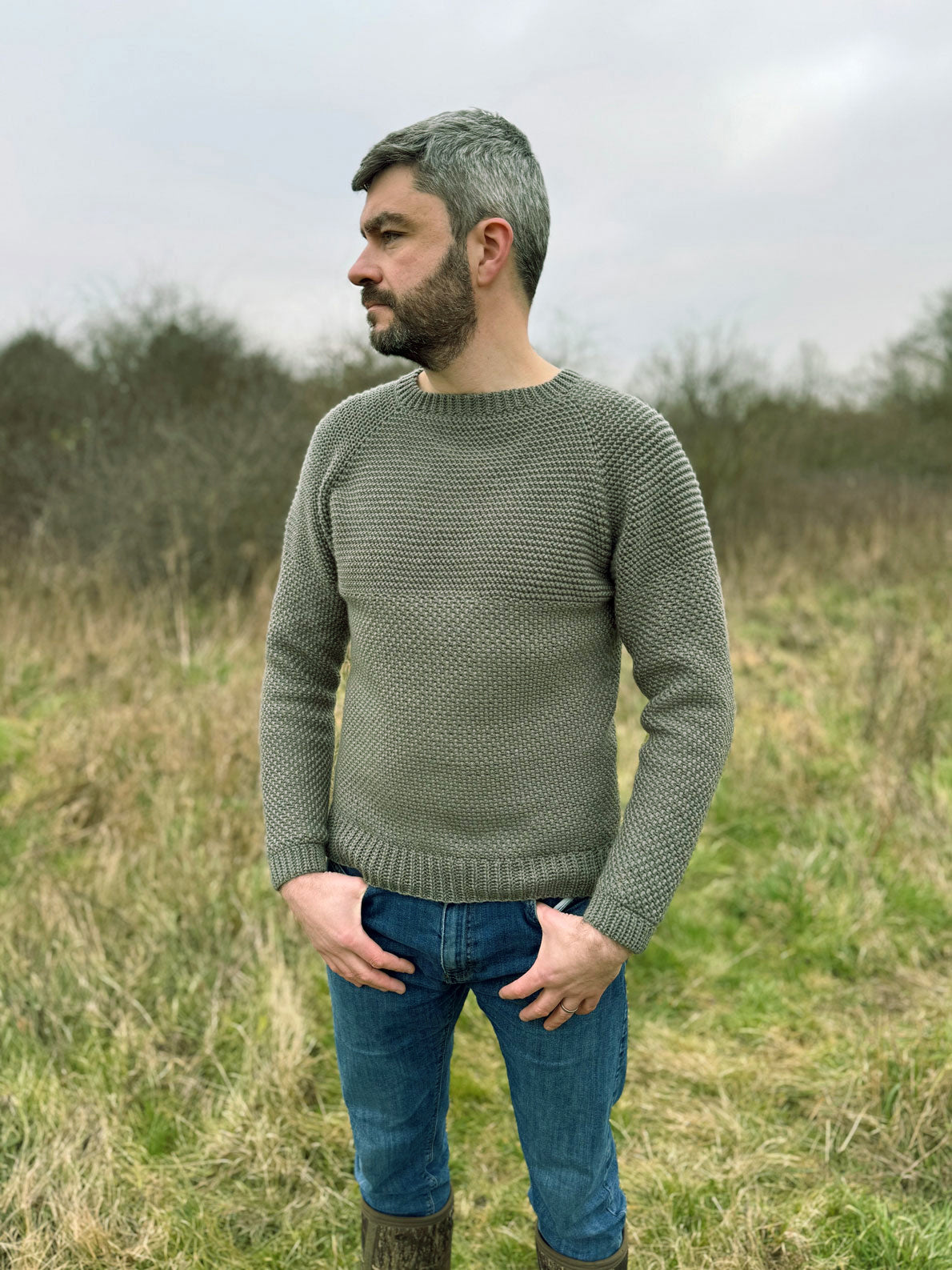 Herringbone Moss Stitch Sweater – Mary Maxim