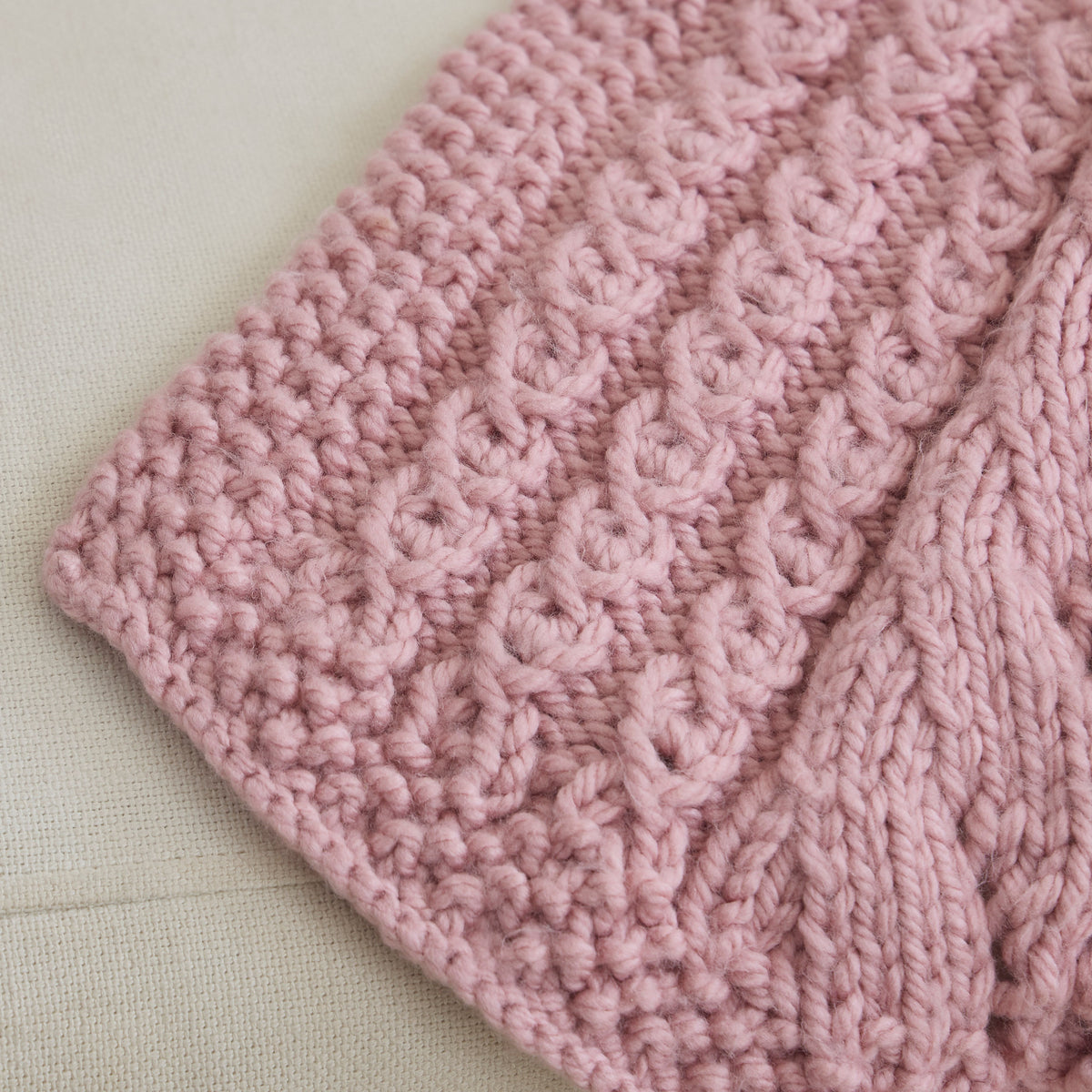 Rosebud Eyelet Knit Blanket