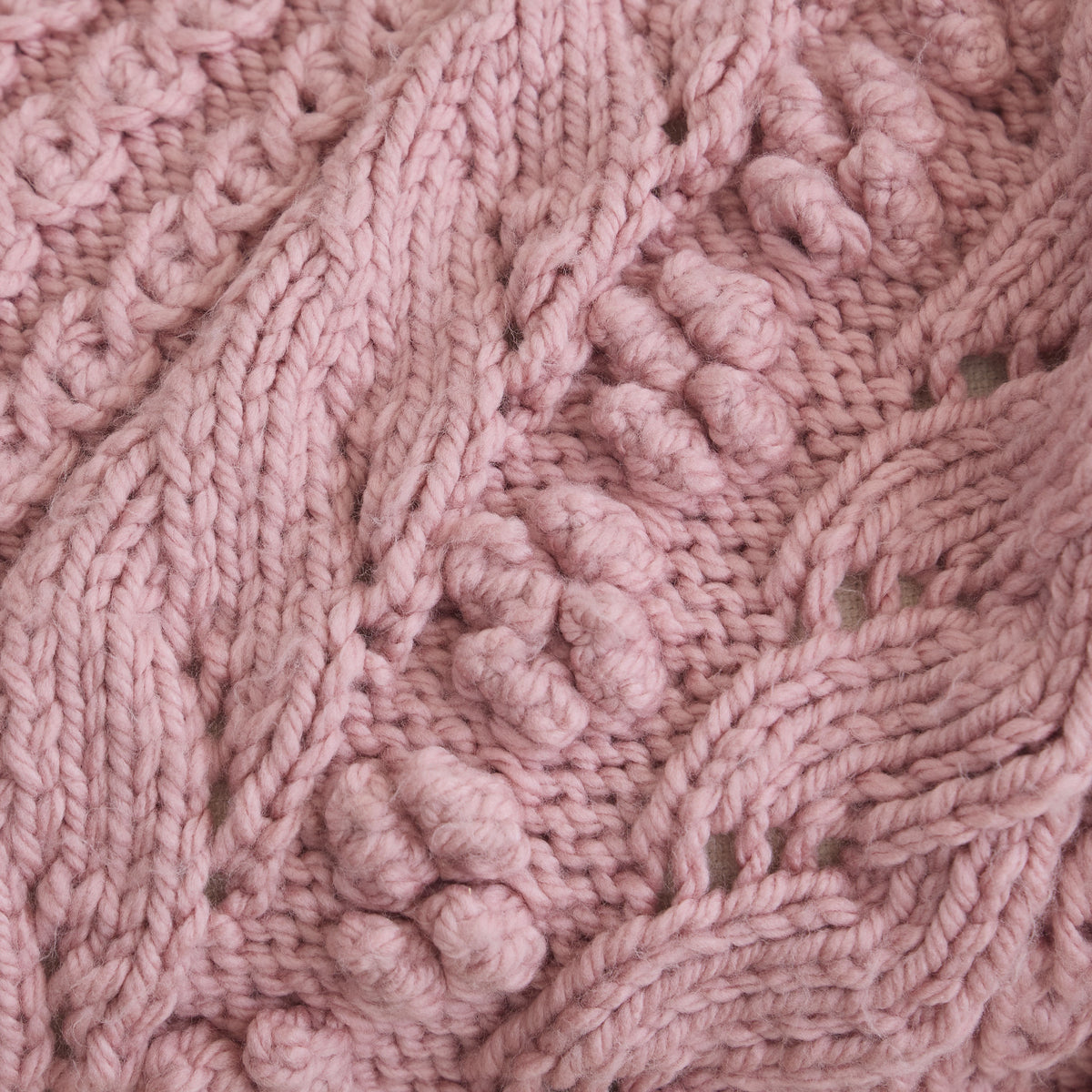 Rosebud Eyelet Knit Blanket