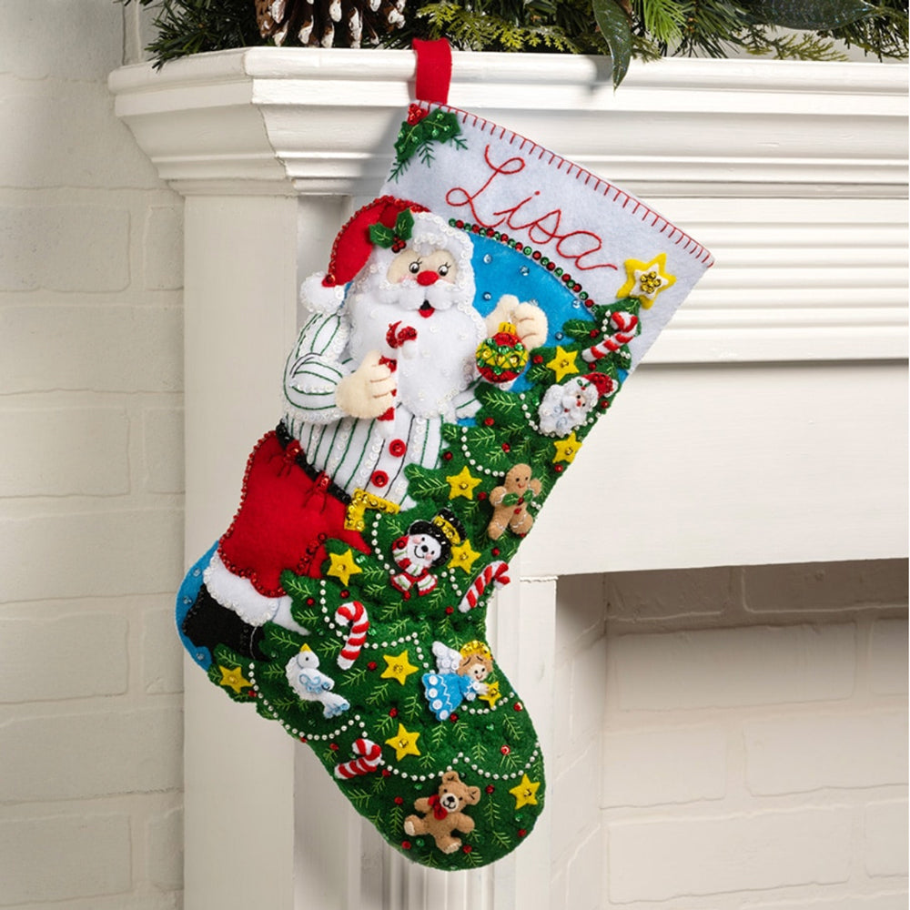 Christmas Nativity Felt Stocking Kit Mary Maxim, Bucilla Felt
