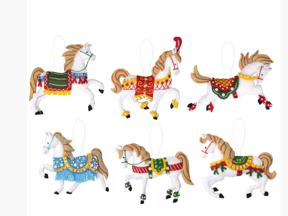 Holiday Horses Felt Ornaments