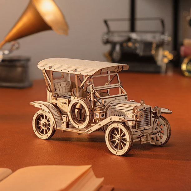 Vintage Car Wood Mechanical Model Kit