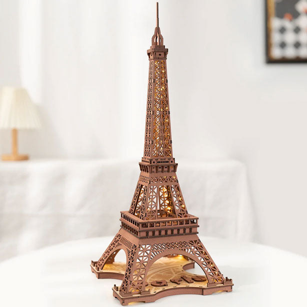 Night of the Eiffel Tower Wood Mechanical Model Kit