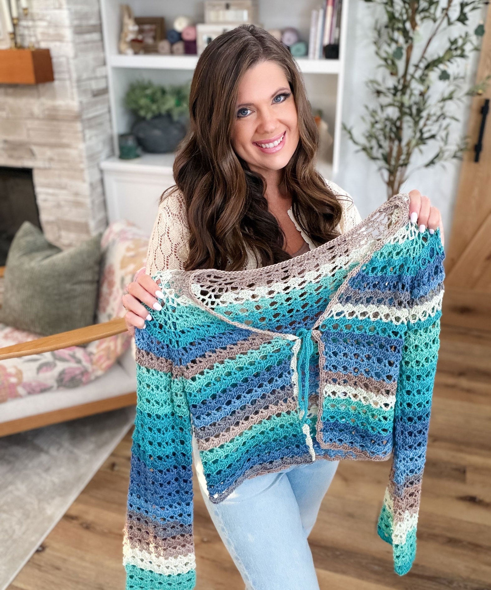 Solea Shell Stitch Cardigan – Mary Maxim