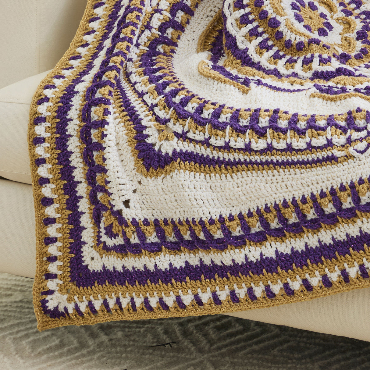 Purple/Topaz Sparkle Mandala Blanket