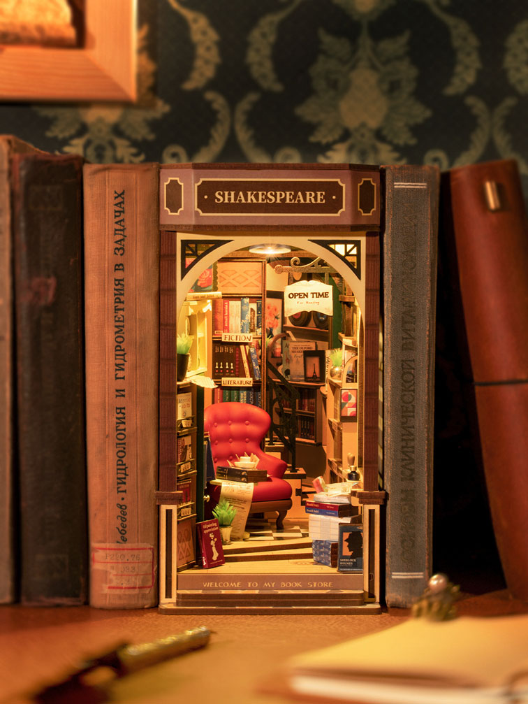 Bookstore Book Nook & Wonderland Wood Model Kit