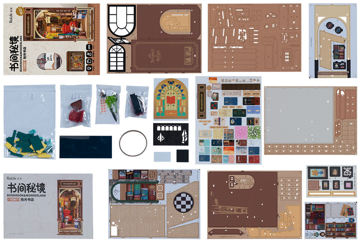 Bookstore Book Nook & Wonderland Wood Model Kit