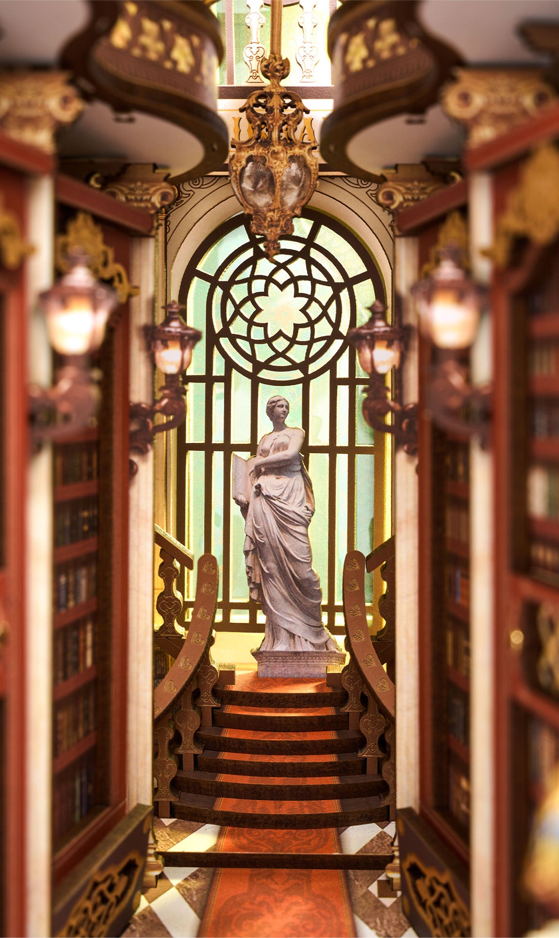 Library of Wonders Book Nook Wood Model Kit