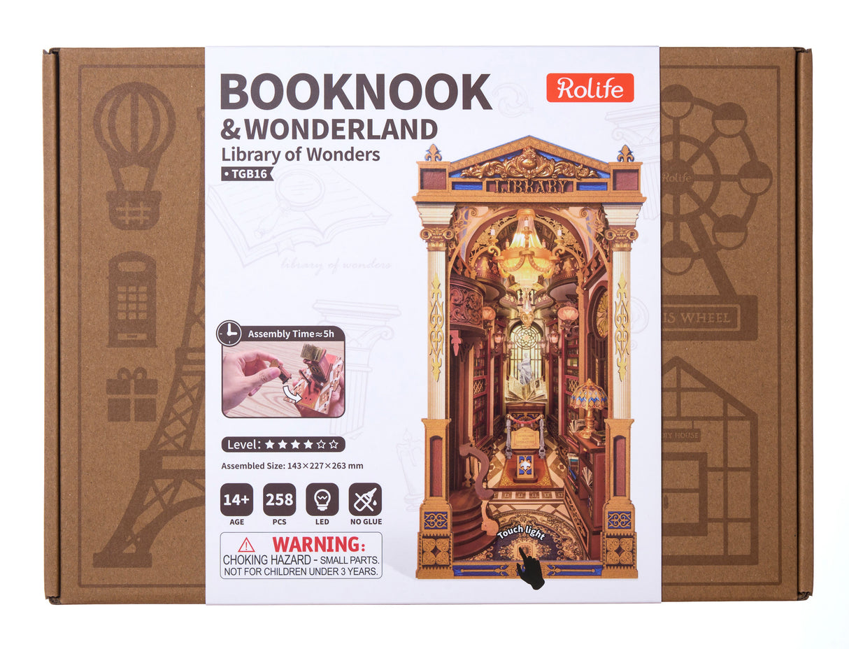 Library of Wonders Book Nook Wood Model Kit