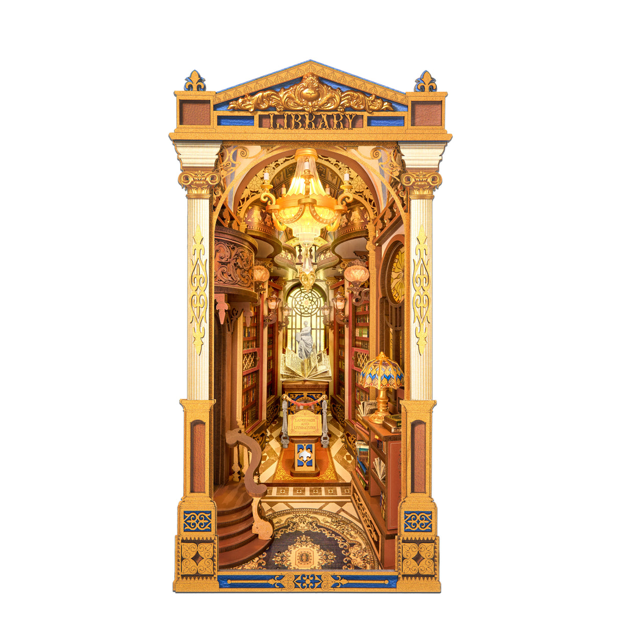 Library of Wonders Book Nook Wood Model Kit